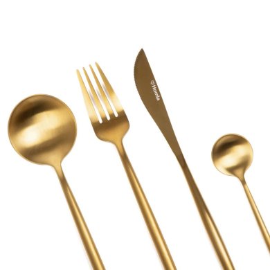 Набор столовых приборов Homla NOIA 16 шт Золотой 230110 фото - 2