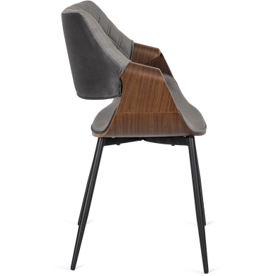 Обеденный стул Mebel Elit DAKOTA Welur Серый - 3 Обеденный стул Mebel Elit DAKOTA Welur Серый ME.DAKOTA/P/O/V/K фото - 3