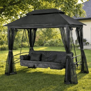 Садовые качели с москитной сеткой Mebel Elit CARMEN 237x150x256 см Серый ME.CARMEN/P/T/OGR/HUS фото - 11