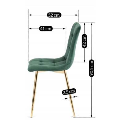 Обеденный стул Mebel Elit YORK Зеленый ME.YORK/Z/ZL/V/K фото - 2