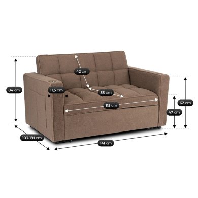 Раскладной диван Mebel Elit ASTER Boucle Коричневый ME.ASTER/BR/TB/SOF фото - 7