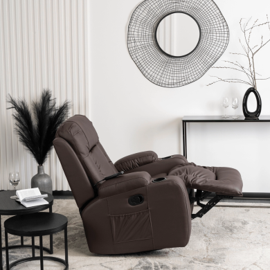 Кресло мягкое раскладное массажное с реклайнером Mebel Elit BOX Коричневый ME.BOX/BR/E/FW фото - 13