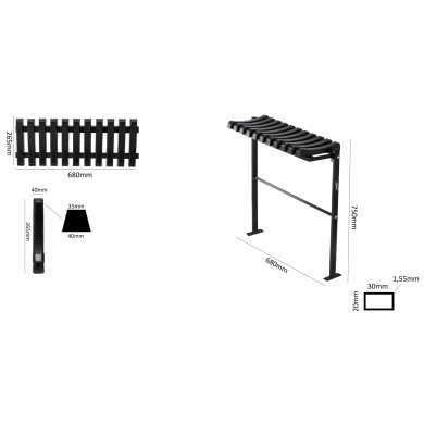 Складная садовая скамья Garden Line MEB8282 Черный - 5 Складная садовая скамья Garden Line MEB8282 Черный MEB8282 фото - 5