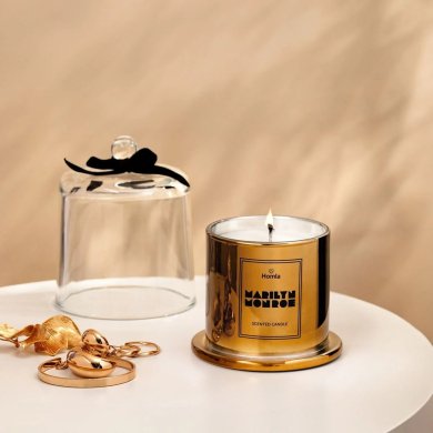Ароматична свічка Homla MONROE CARNIVAL Jasmine Embers 260 г Золотий 235727 фото - 6