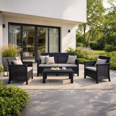 Комплект садовой мебели Mebel Elit BRENTA Черный ME.BRENTA/CZ/RT/OGR/ZES фото - 8