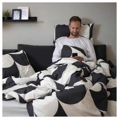 IKEA Комплект постільної білизни BRUKSVARA 150х200 см Принт (ИКЕА БРУКСВАРА) 20573719 фото - 5