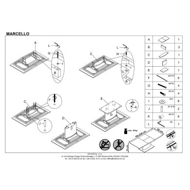 Раскладной обеденный стол Halmar MARCELLO Белый V-CH-MARCELLO-ST фото - 2