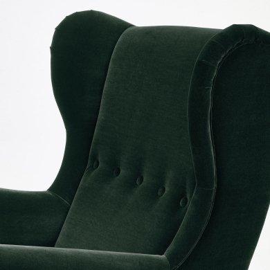 IKEA Крісло м'яке з пуфом STRANDMON Темно-зелений (ИКЕА СТРАНДМОН) 19483908 фото - 8