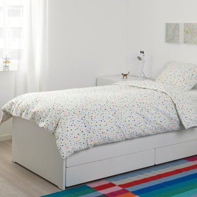 IKEA Комплект постельного белья MOJLIGHET 150x200 см Принт (ИКЕА MÖJLIGHET) 10423688 фото - 17