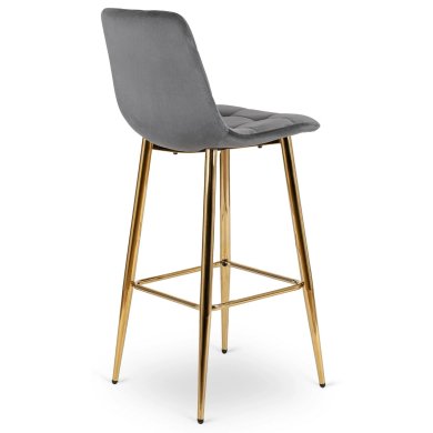 Барный стул Mebel Elit ARIEL Welur Серый - 3 Барный стул Mebel Elit ARIEL Welur Серый ME.ARIEL/P/ZL/V/H фото - 3