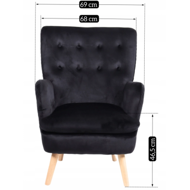 Кресло мягкое Mebel Elit SANTOS Черный - 12 Кресло мягкое Mebel Elit SANTOS Черный ME.SANTOS/CZ/DK/V/FW фото - 12