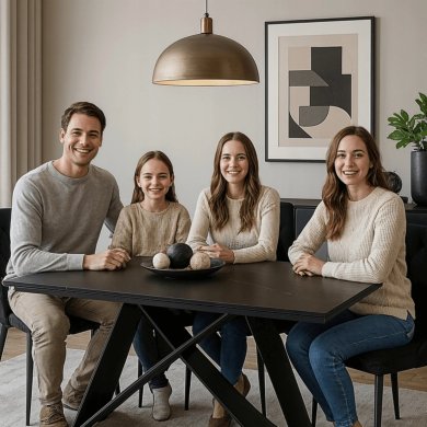 Раскладной обеденный стол Mebel Elit VICTOR Marmur Черный ME.VICTOR/CZ/S фото - 4