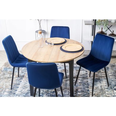 Обеденный комплект мебели Mebel Elit HARRY IBIS | Дуб артизан / Черный / Синий - 2 Обеденный комплект мебели Mebel Elit HARRY IBIS | Дуб артизан / Черный / Синий HARRY/DR/CZ/S/IBIS/GR/V/Z4/K фото - 2