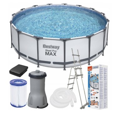 Каркасный бассейн Bestway 56438 STEEL PRO MAX 457x122 см Белый BES56438
