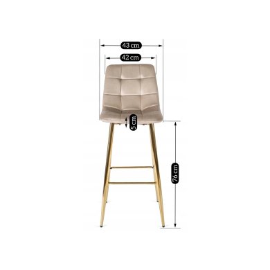 Барный стул Mebel Elit ARIEL Welur Бежевый - 10 Барный стул Mebel Elit ARIEL Welur Бежевый ME.ARIEL/EC/ZL/V/H фото - 10