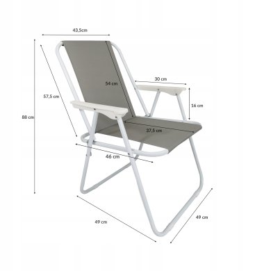 Складное садовое кресло Kontrast ATENA PRO Серый 5.03.13433 фото - 13