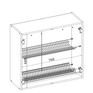 Верхний шкаф с сушилками для посуды Halmar Vento GC-80/72 | Светло-серый V-UA-VENTO-GC-80/72-J.POPIEL фото - 4