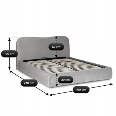 Кровать Mebel Elit BRISTOL Welur 140x200 см Серый ME.BRISTOL/140/P/V/LOZZPOJ фото - 11