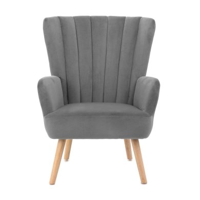 Крісло м'яке Homla MILLS Welur Сірий 218193 фото - 2