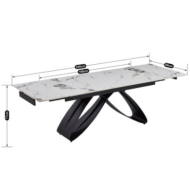 Розкладний обідній стіл Mebel Elit LUIGI Marmur Білий - 6 Розкладний обідній стіл Mebel Elit LUIGI Marmur Білий ME.LUIGI/B/CZ/S160-240 фото - 6