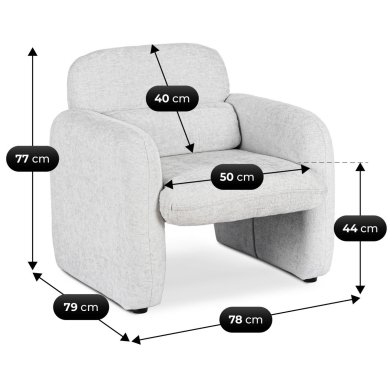 Кресло мягкое Mebel Elit TOGO Серый ME.TOGO/P/T/FW фото - 8