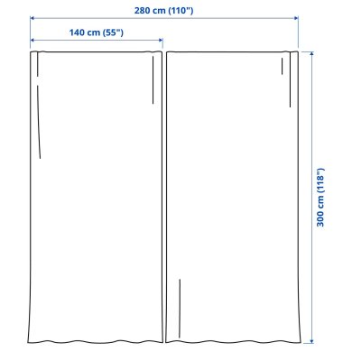 IKEA Штори ROSENMANDEL 135х300 см 2 шт Жовто-бежевий (ИКЕА РОЗЕНМАНДЕЛ) 80539077 фото - 28