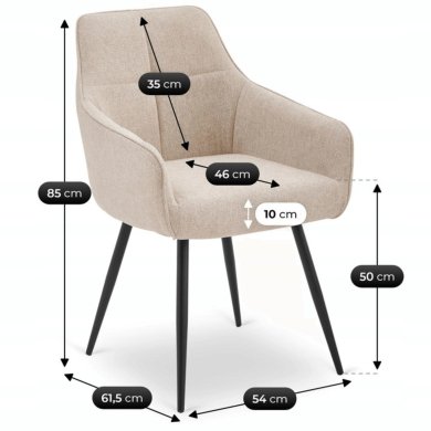 Обеденный стул Mebel Elit PALMA Бежевый ME.PALMA/BZ/CZ/T/K фото - 10