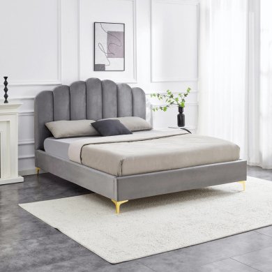 Кровать Mebel Elit GEMINI Welur 160x200 см Серый ME.GEMINI/160/P/V/LOZ