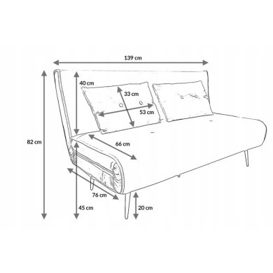 Диван раскладной Kontrast EVITA 139 см | Темно-серый 5.90.20121 фото - 10