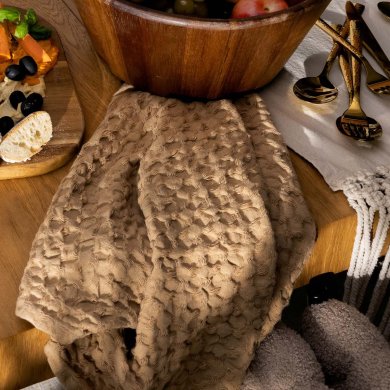 Кухонний рушник Homla WAFELS 50x70 см Бежевий - 4 Кухонний рушник Homla WAFELS 50x70 см Бежевий 211197 фото - 4