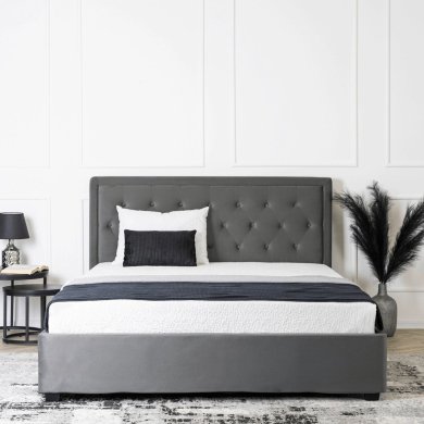 Ліжко Mebel Elit CROS Welur 160x200 см Темно-сірий - 7 Ліжко Mebel Elit CROS Welur 160x200 см Темно-сірий ME.CROS/160/CP/V/LOZZPOJ фото - 7