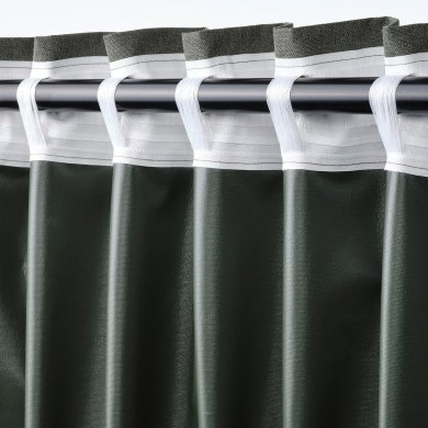 IKEA Штори ROSENMANDEL 135х300 см 2 шт Темно-зелений (ИКЕА РОЗЕНМАНДЕЛ) 70539068 фото - 7