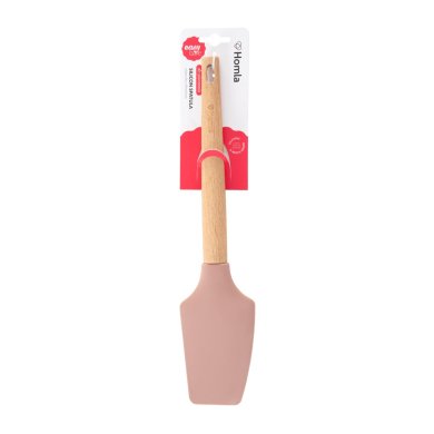Лопатка силіконова Homla EASY BAKE | Рожевий / Дерево 164886 фото - 4
