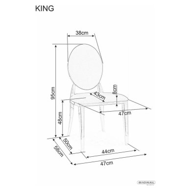 Обідній стілець Signal KING Velvet Бежевий KINGVZLBE фото - 8