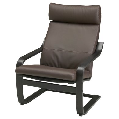 IKEA Кресло-качалка с подставкой POANG Темно-коричневый (ИКЕА ПОАНГ) 59551071 фото - 2