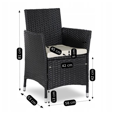 Комплект садових меблів Mebel Elit POMONA Чорний ME.POMONA/CZ/RT/OGR/ZES фото - 11