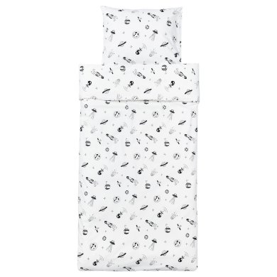 Комплект постільної білизни AFTONSPARV 150х200 см Принт - 7 IKEA Комплект постільної білизни AFTONSPARV 150х200 см Принт (ИКЕА АФТОНСПАРВ) 10554028 фото - 7