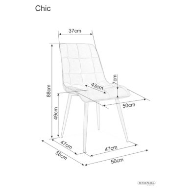 Обідній стілець Signal CHIC Brego Каррі CHICBRCCU фото - 7