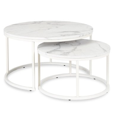 Комплект журнальных столов Mebel Elit JOE MAX Marmur 2 шт Белый - 4 Комплект журнальных столов Mebel Elit JOE MAX Marmur 2 шт Белый ME.MAXJOE/BM/B/L фото - 4