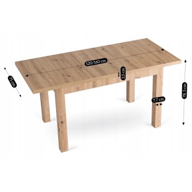 Раскладной обеденный стол Mebel Elit SKUBI Дуб артизан - 14 Раскладной обеденный стол Mebel Elit SKUBI Дуб артизан W.SKUBI/DA/S фото - 14