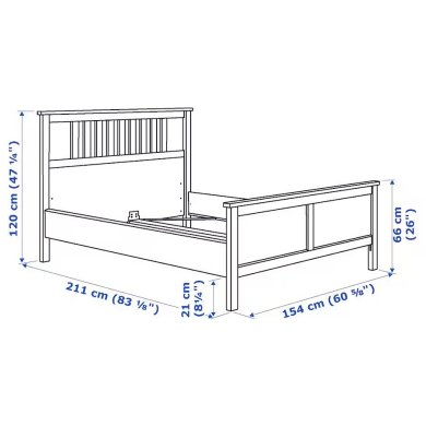 IKEA Каркас ліжка HEMNES 140х200 см Сірий 20392460 фото - 7
