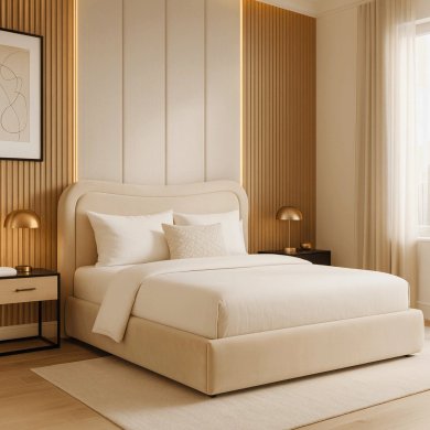 Ліжко Mebel Elit HAGA Welur 160x200 см Кремовий ME.HAGA/160/KR/V/LOZZPOJ