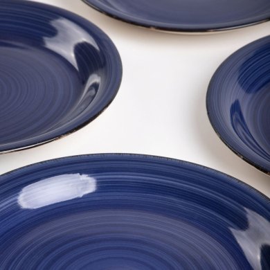 Набор обеденных тарелок Homla OBLAN 27 см 4 шт Синий 230164 фото - 3