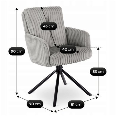 Обеденный стул поворотный Mebel Elit JUNE Velvet Серый ME.JUNE/P/SZTR/K фото - 10