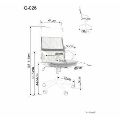 Офісне крісло Signal Q-026 Сірий OBRQ026SZ фото - 14