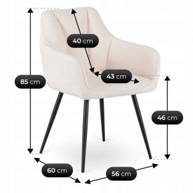 Обідній стілець Mebel Elit NAWARA Boucle Кремовий ME.NAWARA/KR/CZ/TB/K фото - 6