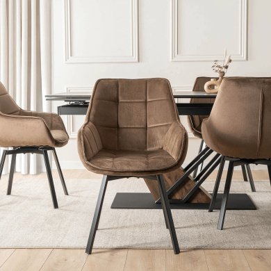 Обідній стілець поворотний Mebel Elit LUNA Welur Коричневий ME.LUNA/BR/V/K фото - 5