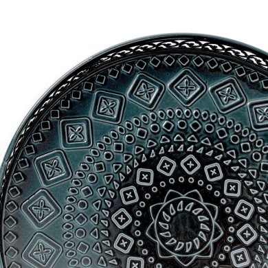 Декоративный поднос круглый Homla DEWI 25x25x3 см | Синий 164591 фото - 3