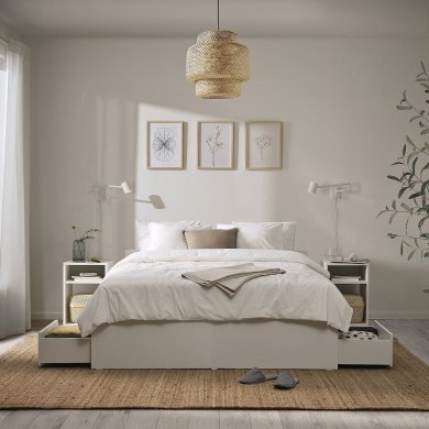 IKEA Кровать VIHALS 140x200 см Белый (ИКЕА ВИХАЛС) 99581995 фото - 6