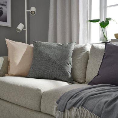 IKEA Декоративная подушка PROFETBLOMMA 50х50 см Антрацит (ИКЕА ПРОФЕТБЛОММ) 90614207 фото - 2